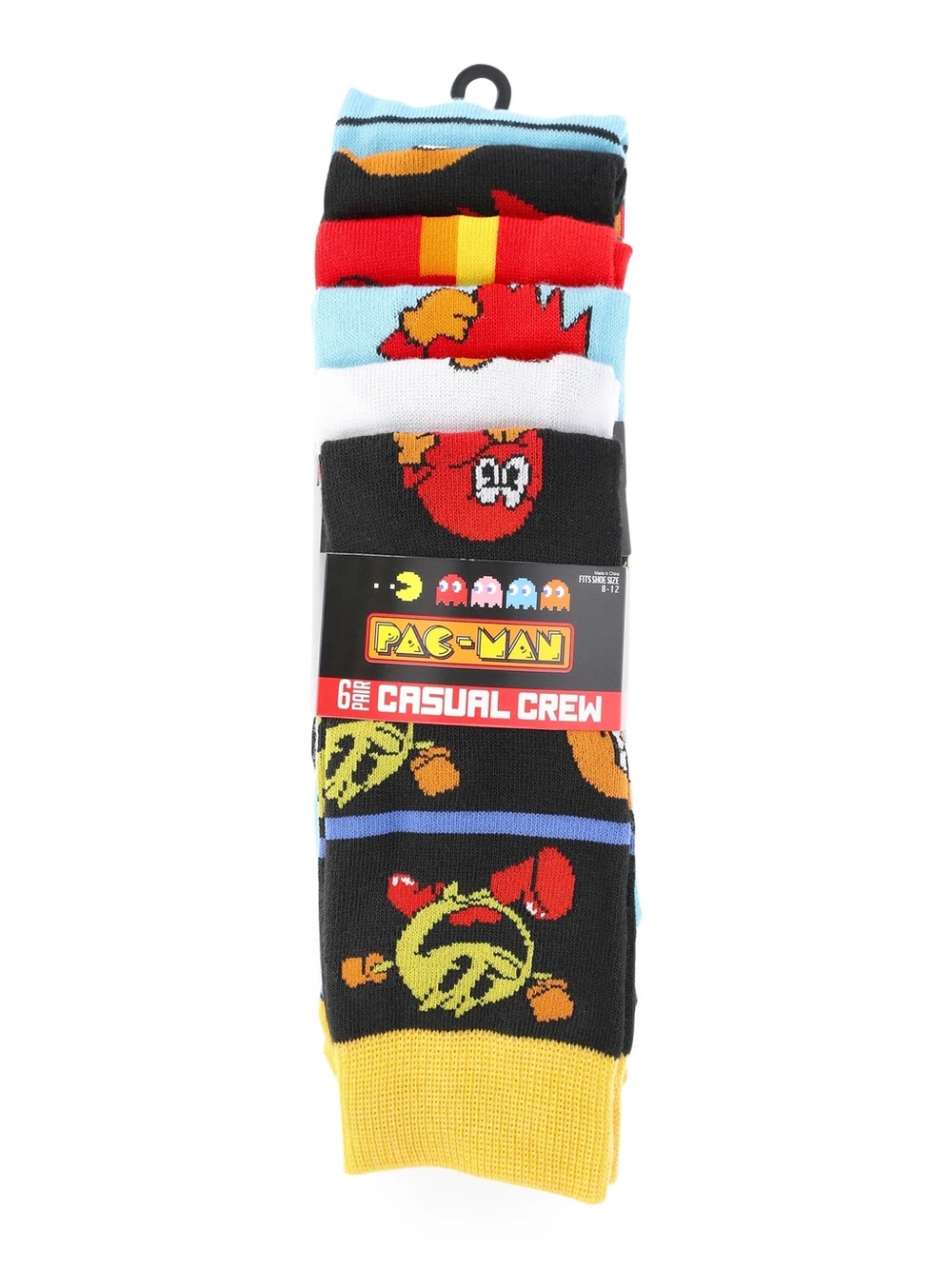 Pac-Man Colorful Crew Socks 6-Pack - Multi Color - Picture 2 of 5